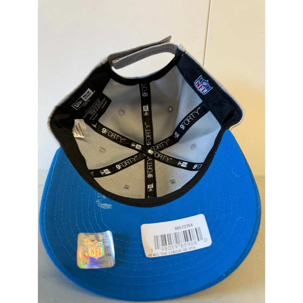 New Era 9FORTY Detroit Lions Youth Adjustable Hat NFL Grey Blue 60573704